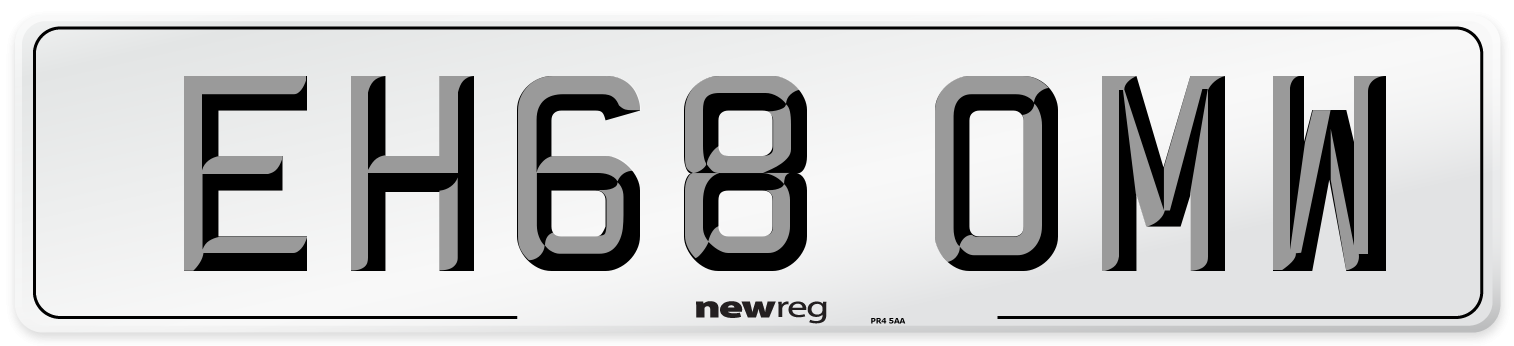 EH68 OMW Number Plate from New Reg